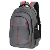 Рюкзак BRAUBERG TITANIUM универсальный, 3 отделения, серый, красные вставки, 45х28х18 см, 270767