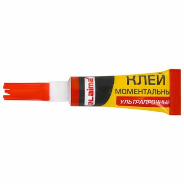 Клей моментальный (суперклей) LAIMA, 3 г, УЛЬТРАПРОЧНЫЙ, отрывная мультикарта, 605567